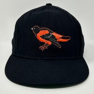 Vintage 90s Baltimore Orioles Hat Baseball Cap New Era USA Black Fitted 7 1/4